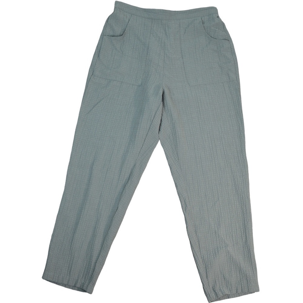 HABITAT Style 20690 Pucker Cotton Pull On Pants, Gray/Moss‎ - Size Small Petite